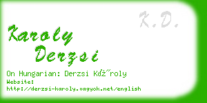 karoly derzsi business card